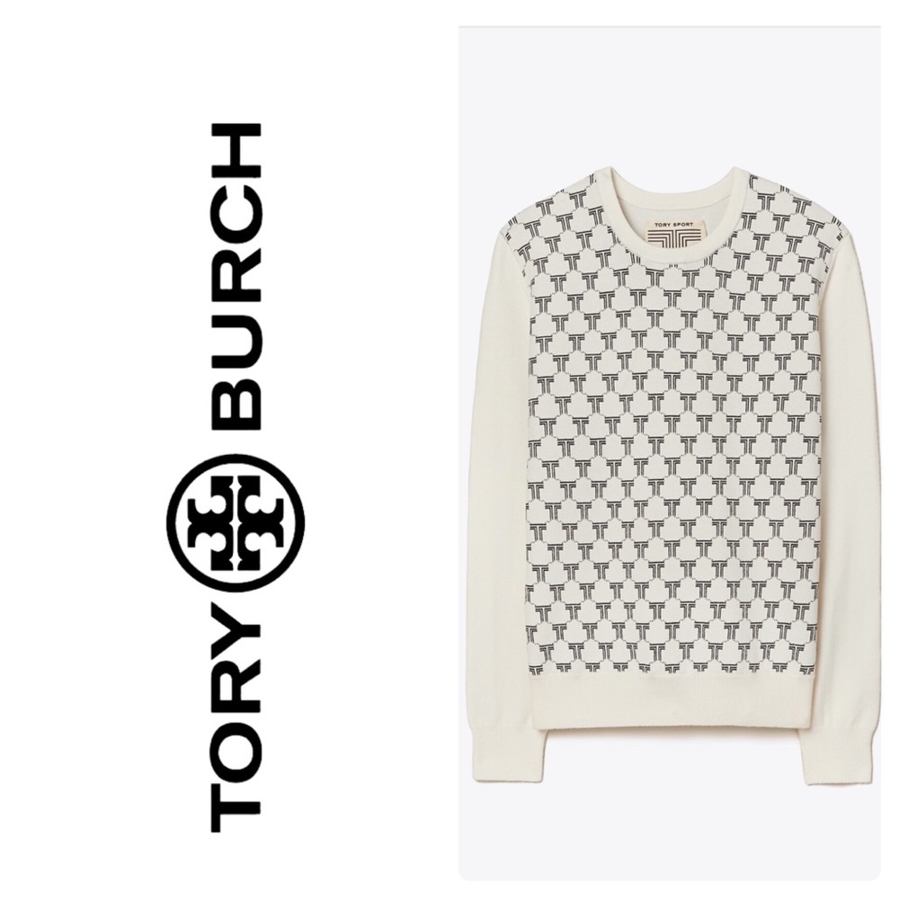 TORY BURCH NET-T JACQUARD SWEATER